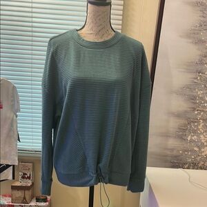 Teal Striped Pullover Sweater